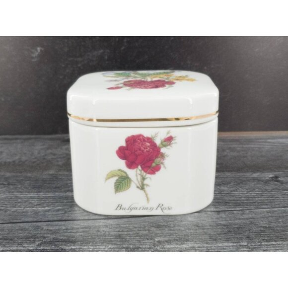 Vtg 1980s Germaine Monteil Galore Bath Powder 6.5 oz Porcelain Floral Box Japan - Picture 8 of 10